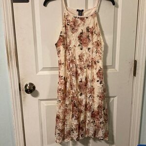 NEW NWT Rue21 Floral Lace Dress - Cream and Pink Junior’s Large